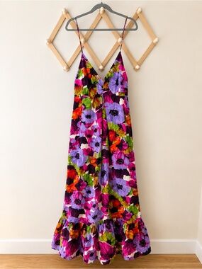 NWT Plenty by Tracy Reese Purple Floral V-Neck Maxi Dress - Size 1X